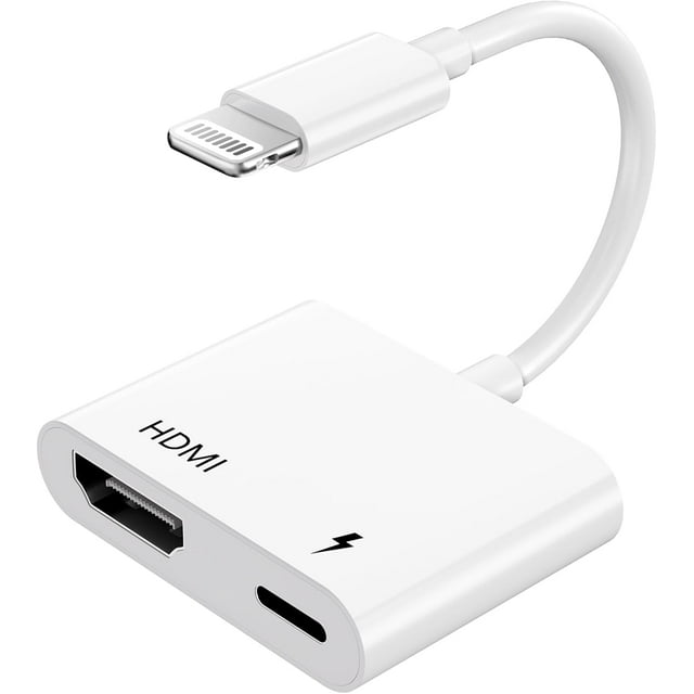 HDMI Adapter for iPhone,HDMI to iPhone Adapter(No Need Power)1080P HD