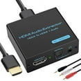 thumbnail image 1 of HDMI Audio Extractor 4K HDMI to Optical 3.5mm AUX Audio Adapter Splitter Converter Support HDCP Dolby Digital DTS 5.1 PCM, 1 of 6