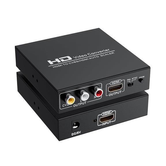 HDMI Audio Extractor,HDMI to RCA and HDMI, 1080p HDMI to HDMI & AV 3RCA CVBs HDMI Auto Scaler ,Video Audio Converter Adapter, Support PAL/NTSC, Compatible with PC, Laptop, Xbox, TV, Camera, Monitor