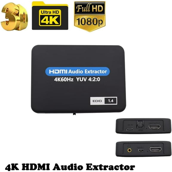 HDMI Audio Extractor Support 4K 60Hz HDMI Audio Converter Adapter Splitter Extractor