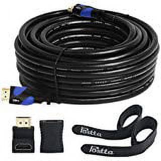 HDMI Cable 40 Feet Postta Ultra HDMI 2.0V Cable with 2 Piece Cable Ties+2 Piece HDMI Adapters Support 4K 2160P,1080P,3D,Audio