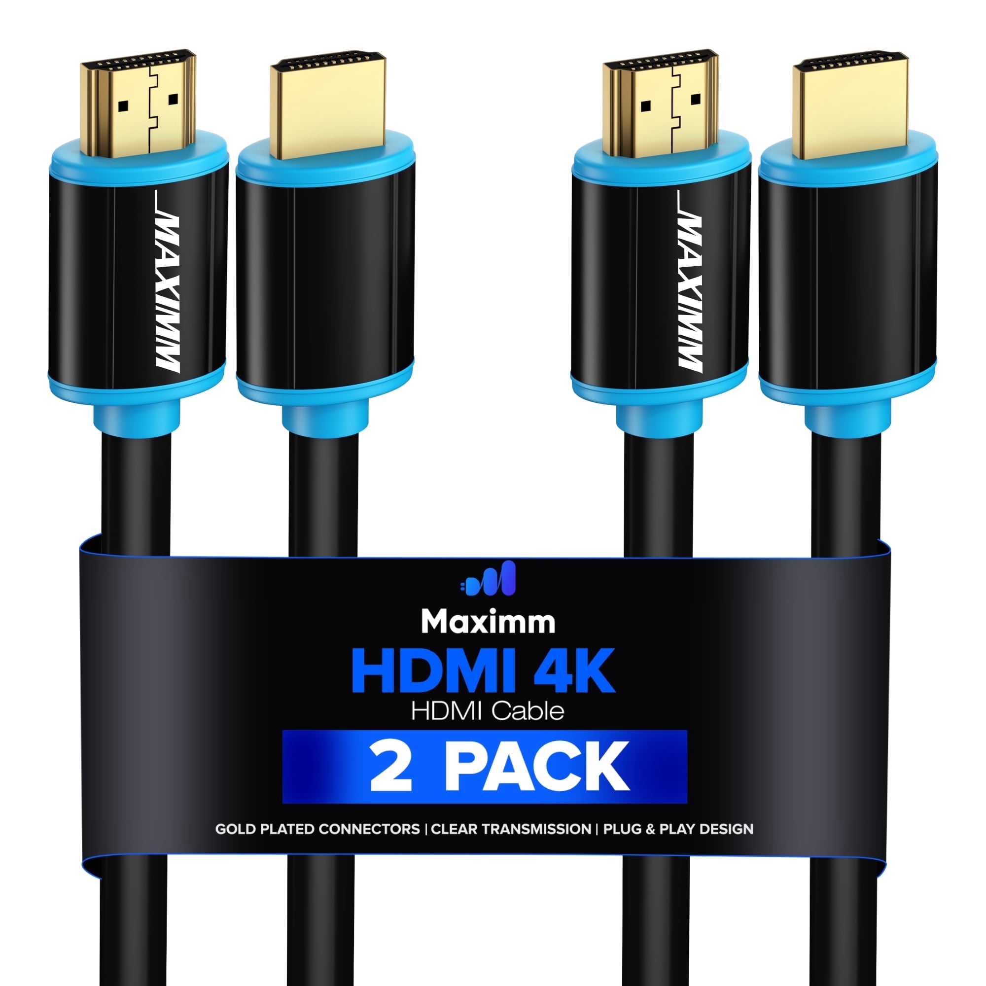HDMI Cable 4K Ultra HD 50 Foot (2 Pack) HDMI 2.0 Cable, High Speed 18Gbps 4K@60Hz HDR, 3D, 2160p, 1080p, HDCP 2.2, ARC, HDMI Cables for Monitors, HDTV