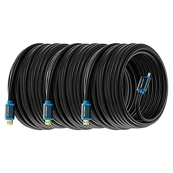 HDMI Cable 4K Ultra HD 50 Foot (3 Pack) HDMI 2.0 Cable, High Speed 18Gbps 4K@60Hz HDR, 3D, 2160p, 1080p, HDCP 2.2, ARC, HDMI Cables for Monitors, HDTV