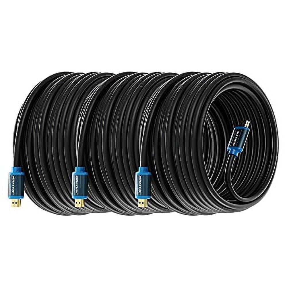 HDMI Cable 4K Ultra HD 50 Foot (3 Pack) HDMI 2.0 Cable, High Speed 18Gbps 4K@60Hz HDR, 3D, 2160p, 1080p, HDCP 2.2, ARC, HDMI Cables for Monitors, HDTV