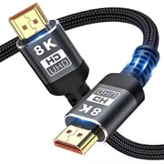 HDMI Cable 6.6 FT Long, 4K 8K 10K HDMI 2.1 Cord Ultra High Speed [in-Wall CL3 Rated, 8K@60Hz 4K@120Hz Video 48Gbps], Fit, Durable, Flexible, eARC, HDCP, Compatible for Ethernet SoundBar