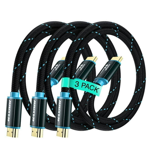 HDMI Cable 8K HDMI 2.1, 1.5ft, Certified 48Gbps, 8K@60Hz 18Gbps 4K@120Hz Ultra High-Speed Gaming HDMI Cable, 8K/4K Cable, 3 Pack, UL-Listed