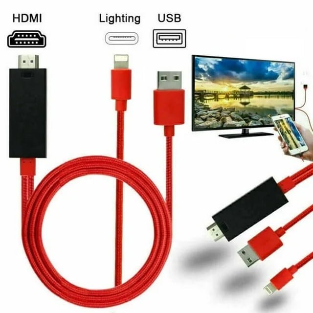 HDMI Cable Compatible with iPhone iPad,Lightning to HDMI Cable,iphone TV Adapter 1080P 6.5 Feet