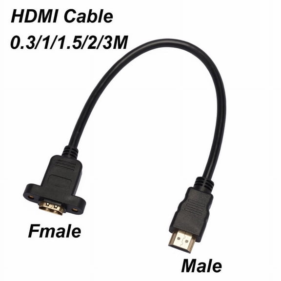 HDMI Cable Male To Female Case Panel Mount Screw HDTV-Compatible Cable HDR 4K For Splitter Extender Adapter 0.3/1/1.5/2/3M