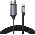 thumbnail image 1 of HDMI Cable for iPhone, Upgraded 1080P HDTV HDMI Cable Adapter Connector, Digital AV Video Sync Screen Compatible Converter for iPhone/i-Pad Devices, No Need Power Supply (6.6 ft, Grey), 1 of 6