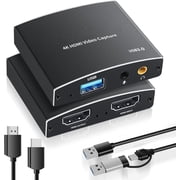 HDMI Capture Card, AUBEAMTO Audio Video Capture Card, USB 3.0 Video Capture Card 4K@60Hz HDMI Loop-Out, 1080P 60FPS Game Capture Card for Streaming Works for Nintendo Switch/PS5/OBS/PC/Camera
