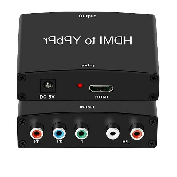 HDMI to Component Converter, AUBEAMTO HDMI to 1080P YPbPr 5RCA RGB + R/L Video Audio Adapter, Support Apple TV, PS5, Xbox, DVD Players to HDTV and Projector