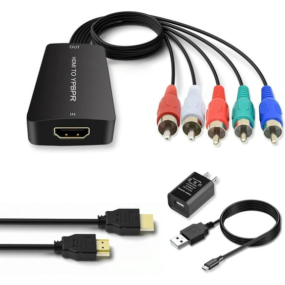 KSRplayer HDMI to Component / HDMI to YPbPr Analog to Digital Converter, Retail Packaging with Accessories Included, 1 Count