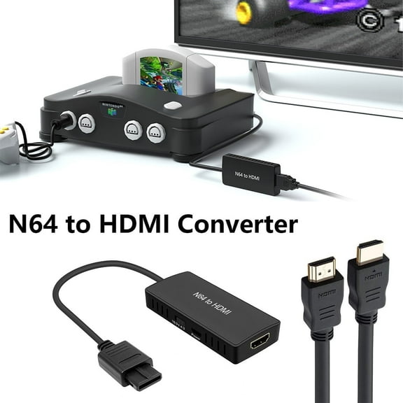 HDMI Converter N64 to HDMI Converter Support 16:9 and 4:3 Convert, HDMI Cable for N64 & Super SNES and NGC