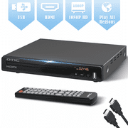 OTIC Mini HDMI DVD Player for TV, Dolby Audio Metal Housing Compact CD Player for Home with USB Port and AV Coaxial Output, Include Remote Control