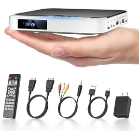 HDMI DVD Players for TV, DESOBRY 1080P HD Mini Small DVD Player with All Region Free, Compact DVD Player for Smart TV, Support AV Output, USB/TF Card Input, Remote Control,PAL/NTSC