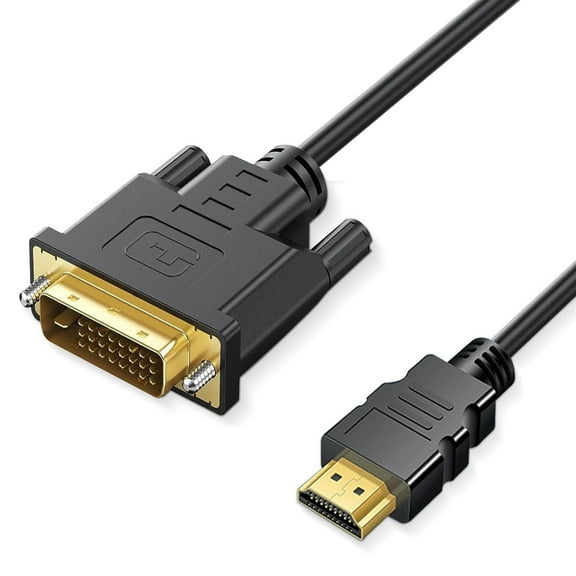 HDMI A to DVI Adapter Cable 6ft,Bi-Directional 1080P HDMI to DVI-D Cable Male to Male, High-Speed Gold-Plated for Raspberry Pi, Roku, X-Box One, PS3/4/5, Graphics Card