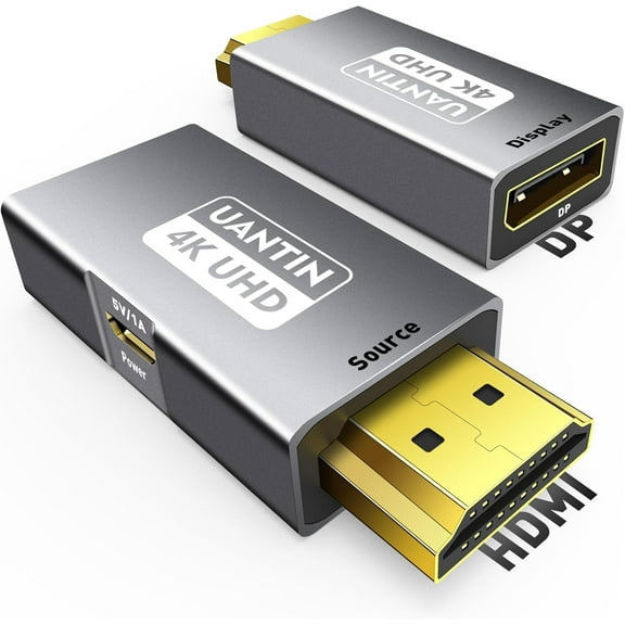 HDMI to Displaort Adapter (4K 60Hz,1080p 120Hz) -Directional Only, HDMI (Source) to DP (Display) Converter Male to Female for Laptop,AMD,NVIDIA,PS5,Xbox and More - 1 Pack