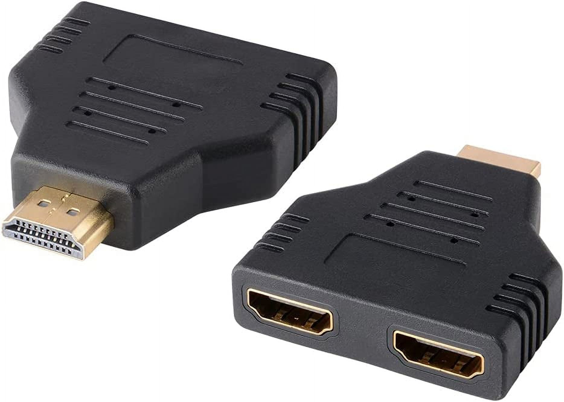 HDMI to Dual HDMI Adapter (2 Pack), Gold Plated 1 to 2 HDMI Male to Two
