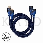 HDMI - Male to Female Extension Cable - 6 Feet (2-Pack) High-Speed HDMI Cable (2.0b) 4k Resolution - Supports 3D, H