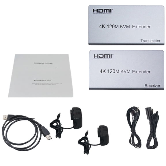 HDMI Extender over CAT5e/CAT6 120m Range, Supports 4K@30Hz for Long-Distance Video Transmission