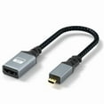 thumbnail image 1 of HDMI Female to Micro HDMI Male Cable 4K60Hz, 90Degree Elbow 3840x2160P Clear and Fast Speed for Projector, Monitor, TV, 1 of 11