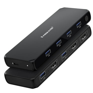 Lemorele HDMI Switch, USB Switch, 4k HDMI 2-Input 1-Output Converter, 6 USB a 3.0 5gbps, 2 Laptops Share Keyboard, Mouse and HD Monitor