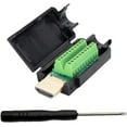 thumbnail image 1 of HDMI Male Connector Solderless Adapter Plug to Terminal Block Breakout Free Welding Connector with Plastic Cover, 1 of 1