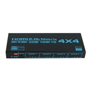 HDMI Matrix 4X4, 4K HDMI Switcher Splitter 4 in 4 Out with EDID Extractor IR Remote Control 4K@60Hz