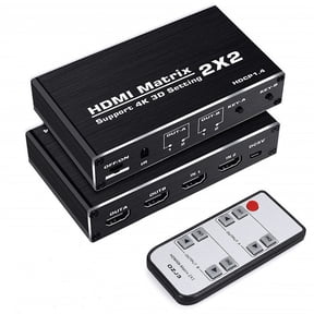 HDMI Matrix Switch 2x2,AUBEAMTO 4K@60Hz HDMI Switch Adapter 2 in 2 Out with IR Remote Control, Support HDMI 2.0b, HDCP2.2, HDR10, Ultra HD, 3D