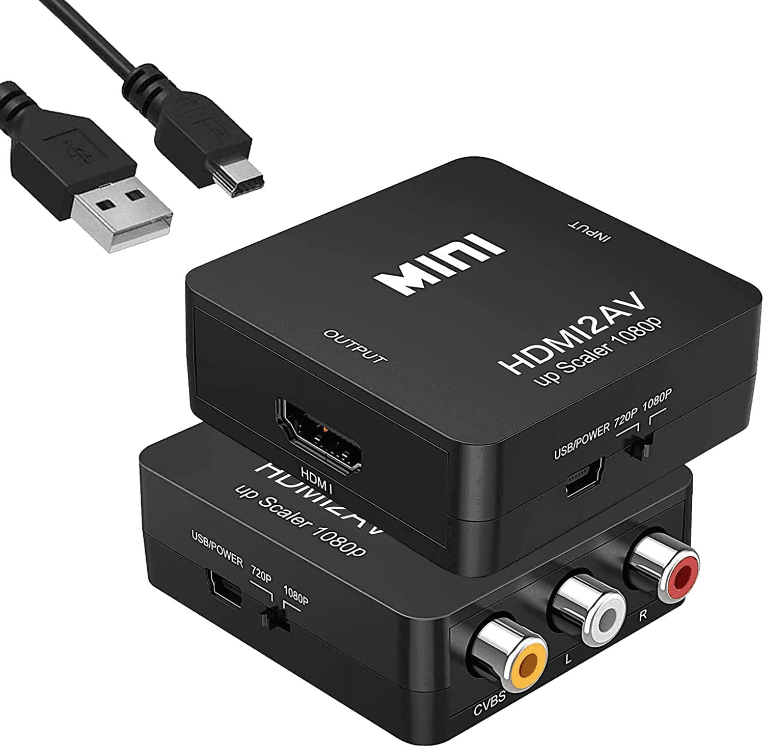  Convertidor RCA a HDMI, cable RCA a HDMI, AV 3RCA CVBS