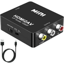 HDMI to RCA, 1080p HDMI to AV 3RCA CVBs Composite Video Audio Converter Adapter Supports PAL/ NTSC for TV Stick, Roku, Chromecast, Apple TV, PC, Xbox, HDTV, DVD-Black