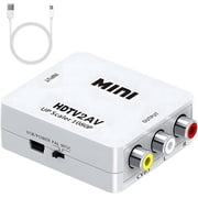 HDTV to RCA adapter,1080p AV 3RCA CVBs Composite HD Video Audio Converter,Supports PAL/NTSC for TV Stick, Chromecast,TV, PC, Laptop, Xbox,TV,DVD White