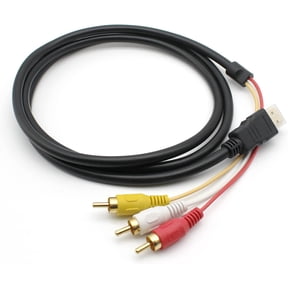 HDMI to RCA Cable 1080P 5ft HDMI Male to 3-RCA Video Audio AV Cable Connector Adapter One-Way Transmitter for TV HDTV DVD(NO Signal Conversion Function)