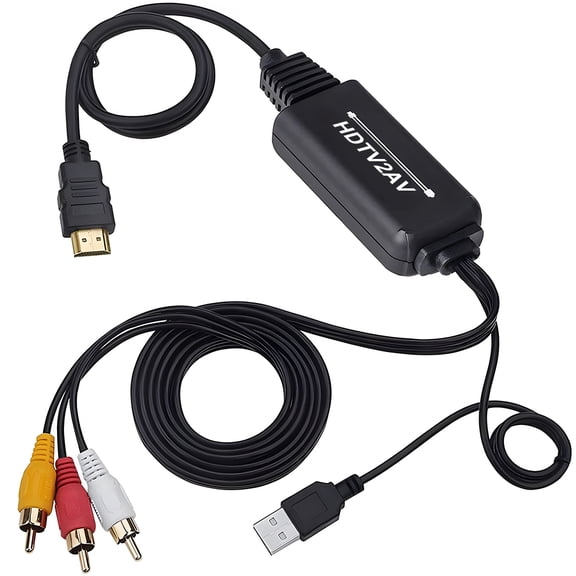 HDMI to RCA Cable,HDMI to RCA Converter Adapter Cable, 1080P HDMI to AV 3RCA CVBs Composite Video Audio Supports for Amazon Fire Stick, Roku, Chromecast, PC, Laptop, Xbox, HDTV, DVD