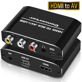 HDMI to RCA Converter,AUBEAMTO 1080P HDMI to AV 3RCA CVBs Composite Video 3.5mm Aux Audio Adapter Supports PAL/NTSC for TV Stick, PS3, PC, Laptop, Xbox, HDTV, DVD (Black,Aluminum Alloy Material)