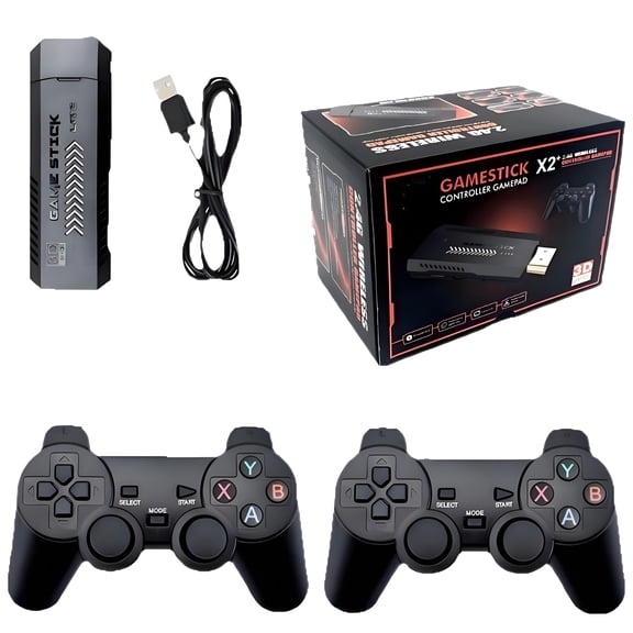 Cluzine HDMI Plug Retro Game Controller, Dual Wireless Controllers, 64GB Storage