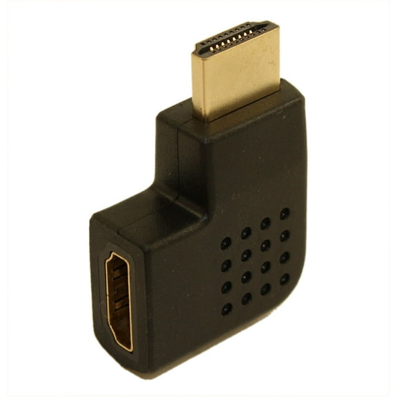 HDMI Right Angle M/F Adapter RIGHT-SIDE Oriented Gold Plated
