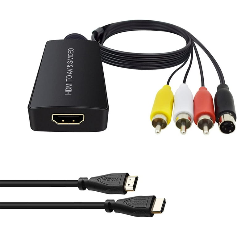 Conversor de HDMI a SCART adaptador de vídeo HD Digital HDMI a vídeo  analógico y audio L/R compatible con DVI para reproducción CRT/VHS/DVD CVBS