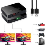 HDMI Splitter 1in 2 Out with Audio Sync,4K HDMI Splitter,Notfor Extended Display.(Mirror Only/Copy Mode),Sends SameContent to 2 Screens, Works with Laptop,TV Monitor(Hdmi Cable Not Included）