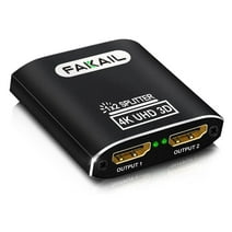 HDMI Splitter 1 in 2 Out - 4K HDMI Splitter for Dual Monitors 1x2 Powered HDMI Splitter Supports 4K@30Hz 3D HDCP1.4 HDR for TV Cable Box PS3/4/5 Xbox Blu-Ray Player