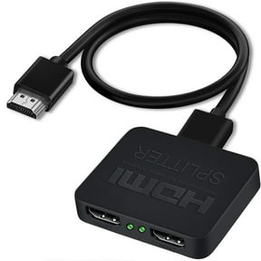 HDMI Splitter 1 in 2 Out, 4K HD Hdmi Screen Splitter Switcher 1 Female to 2 Female 1080P Audio Video Output, for TV, Monitors, Projector, Laptop, Computer, with HDMI/USB Cable