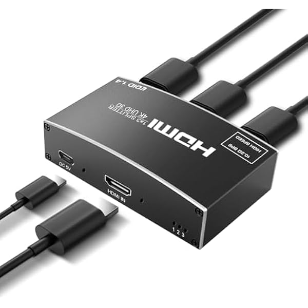 Splitter Accendisigari Auto 1 A 3 - 12V/24V, Presa Multipla Con Fusibile 16A E Cavo 27cm, Per GPS E Frigorifero