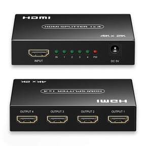 HDMI Splitter 1 In 4 Out, 1x4 HDMI Splitter Support 4K@60Hz, For Xbox PS3/4 Roku Blu-Ray Player