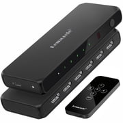 HDMI Splitter HDMI Switcher 5 in 1 Out 4K UHD HDMI Switcher with Remote Control, One-Touch Switching