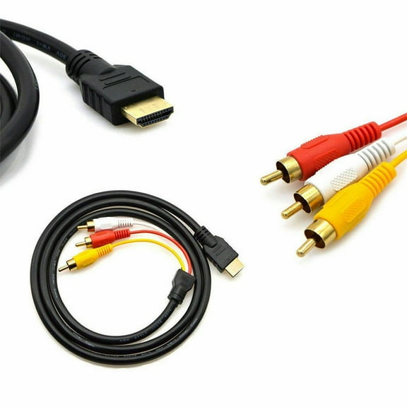 HDMI-Stecker auf 3 Cinch AV Audio Audio Video 5FT Kabel Kabel Adapter Fast
