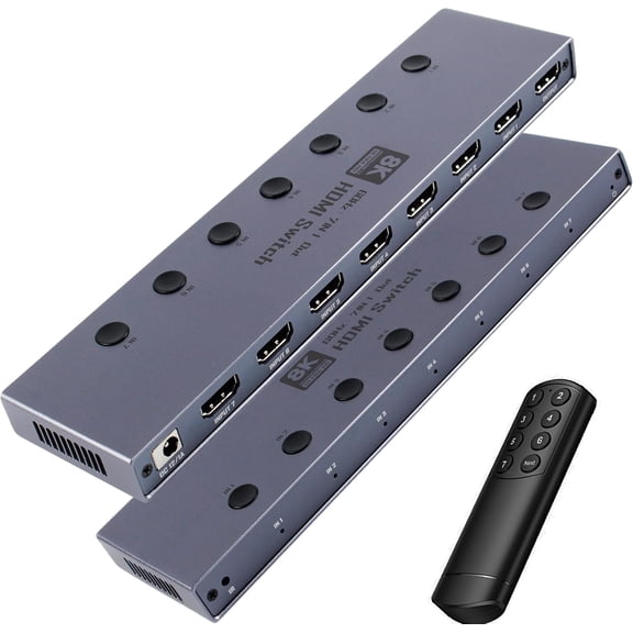 HDMI Switch 3 in 1 Out 4K 60Hz, HDMI Switcher 3x1 with IR Remote Control Support 4K@60Hz, 1080P@240Hz 3D, HDR, HDMI 2.0, HDCP 2.2, Compatible with PS5/ PS4/ PS3, Xbox, TV, DVD etc