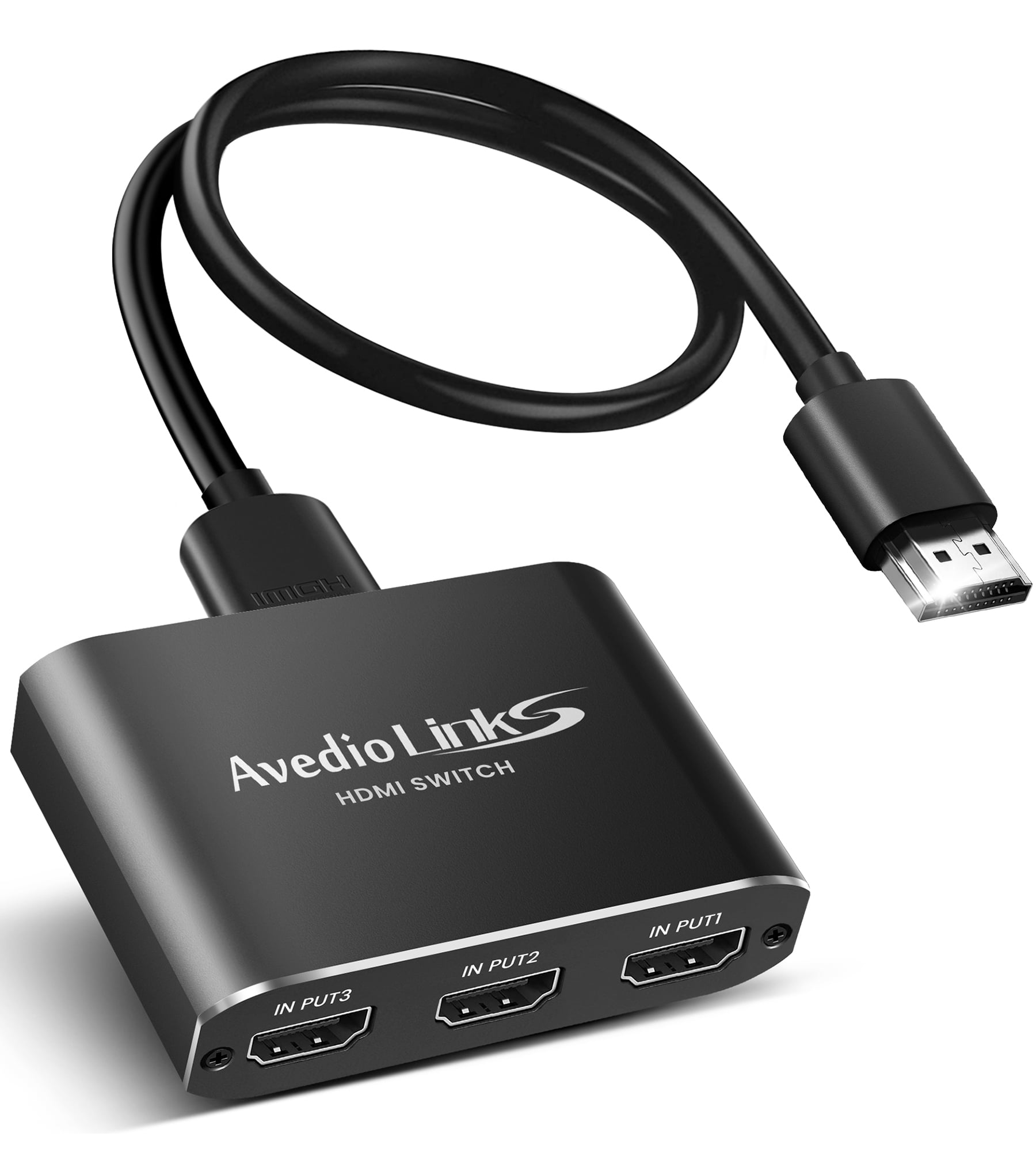 HDMI Switch 3-Port 4K@60Hz Aluminum Alloy[with 4FT HDMI Cable