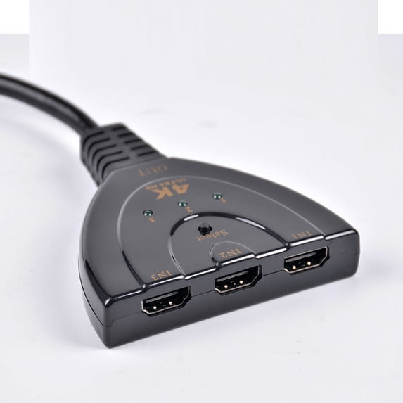 HDMI Switch 3 in 1 Out, 4K@60Hz HDMI Switcher with 2.6FT HDMI Cable,3 in, 1 out-4K