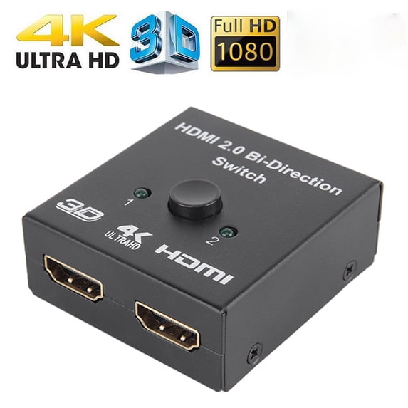 HDMI Switch 4K HDMI Splitter-Aluminum Bi-Directional HDMI Switcher HDMI Switch Splitter 2 x 1/1 x 2 Support 4K 3D HD 1080P for Xbox PS4 Roku HDTV