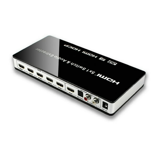 HDMI Switch 5x1, 4K HDMI Switcher Splitter 5 in 1 Out Box with ARC Function Support 4K HDR, HDCP 2.2 4K@60Hz, 3D, 1080P
